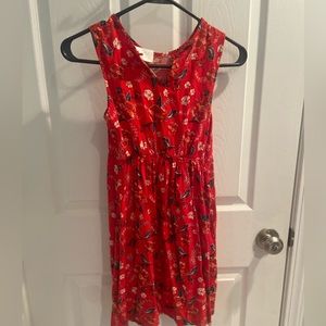 Lightweight Sleeveless Red Floral Blueberi Boulevard Dress size 7/8